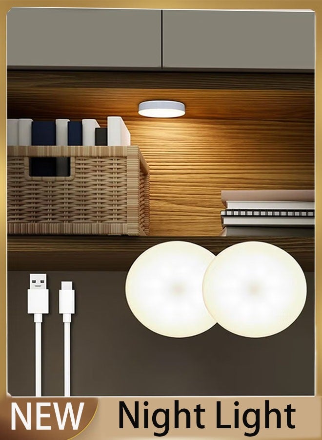 2-Pieces Wireless Motion Sensor Night Light, Bedroom Decor Light, LED Wall Decorative Lamp For Staircase Closet Room  - Image 1
