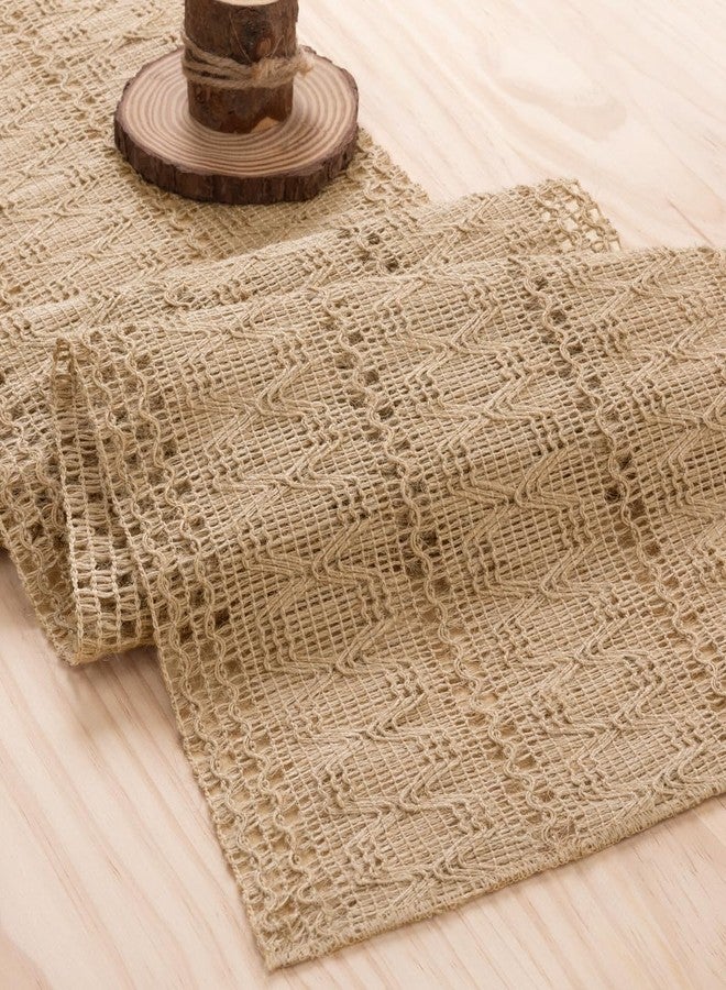MLMW Boho Table Runner 36 inches Small Coffee Table Runner Rustic Burlap Macrame Jute Table Runner Dresser Runners for Bedroom Living Room Home Decor - Image 4