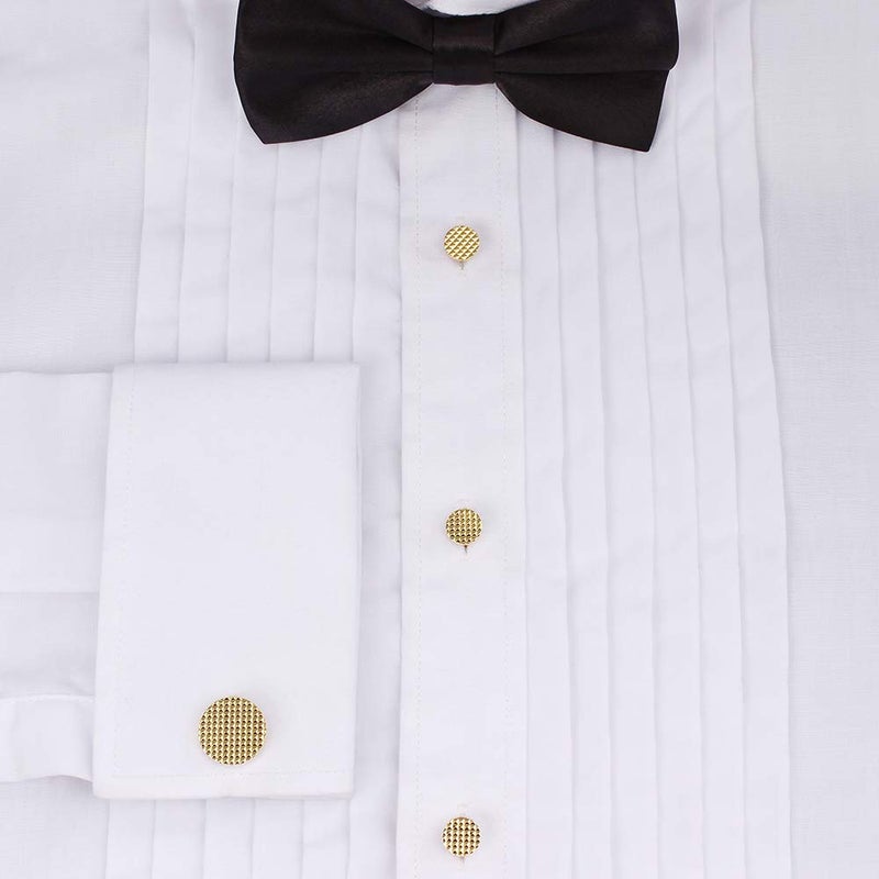 HAWSON Cuff links mens with 6 Tux Studs,Suit for mens Dress Shirt - birthdays metting Wedding Accessories (Gold) - Image 5
