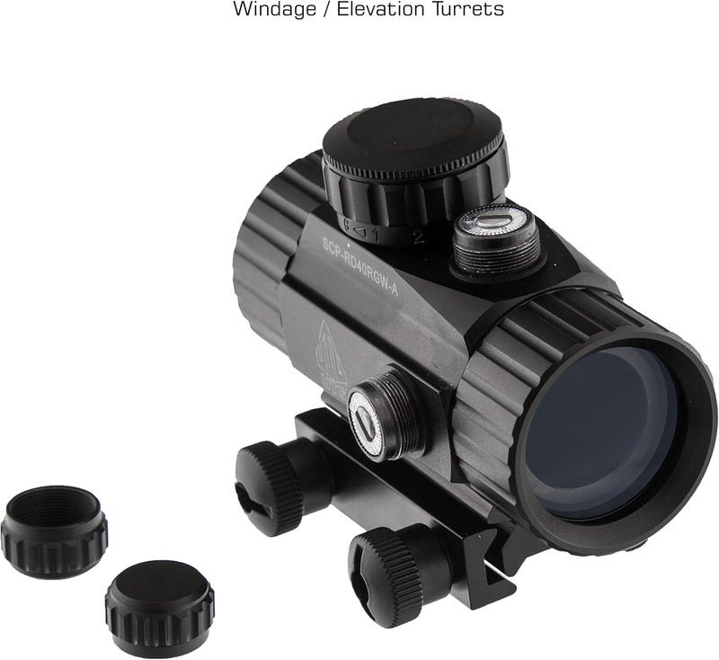 UTG 3.8" ITA Red/Green CQB Dot Sight with Integral Mount , Black - Image 5
