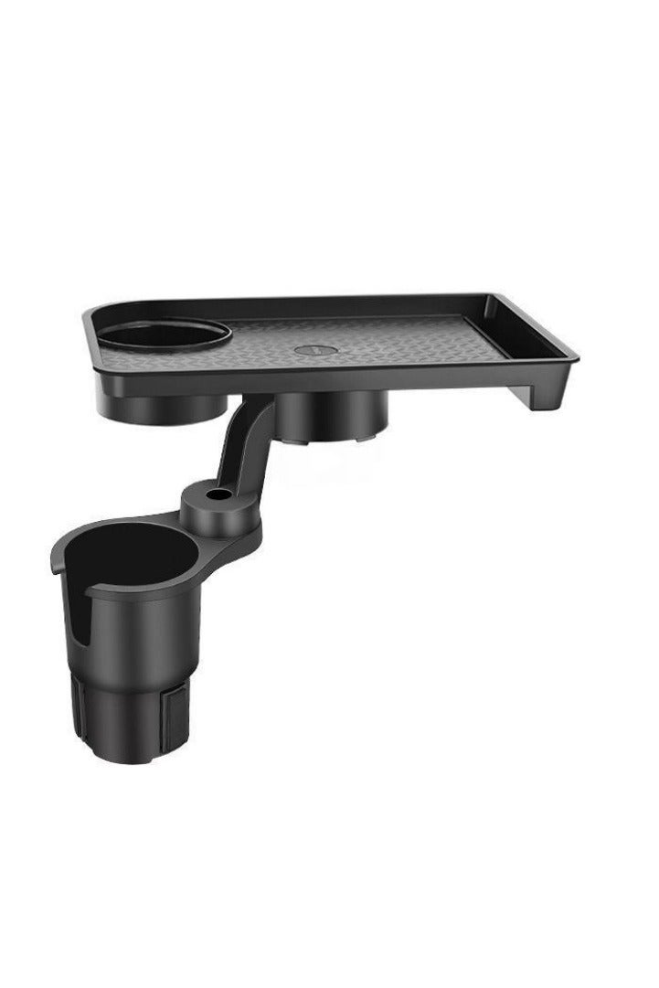 أف بي سي حامل الأكواب للسيارة مع طبق توسيع – طاولة سيارة متعددة الوظائف بتدوير 360 درجة، قاعدة قابلة للتعديل وطبق قابل للإزالة – منظم الأكواب للسيارة لوجبات خفيفة والمشروبات والهاتف – ملحق سفر ورحلات بالسيارة - Image 1