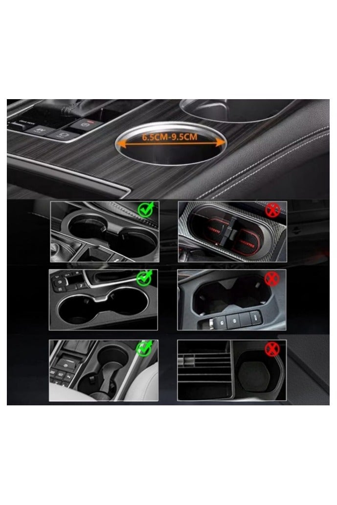 أف بي سي حامل الأكواب للسيارة مع طبق توسيع – طاولة سيارة متعددة الوظائف بتدوير 360 درجة، قاعدة قابلة للتعديل وطبق قابل للإزالة – منظم الأكواب للسيارة لوجبات خفيفة والمشروبات والهاتف – ملحق سفر ورحلات بالسيارة - Image 3