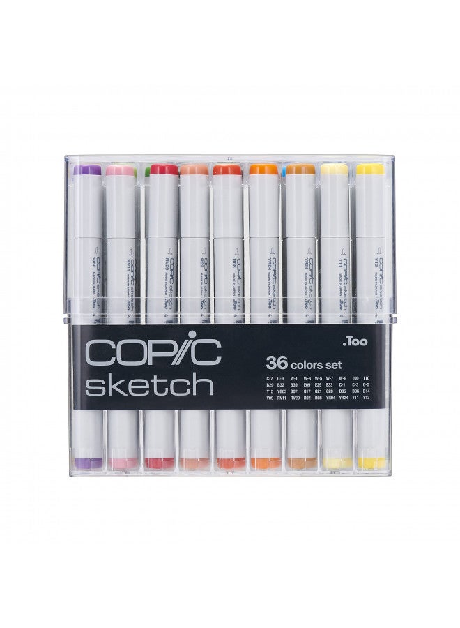 Copic Sketch, Alcohol-Based Markers, 36pc Set, Basic (New ver.) - Image 1
