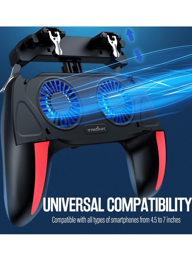 Generic - Mobile Game Controller with 5000mAh Battery & Cooling Fan, Phone Game Controller with L1R1 Triggers Joystick for PUBG/Call of Duty/Fortnite, Phone Gaming Grip Gamepad for 4.7-7" Android iOS Phone - Image 1