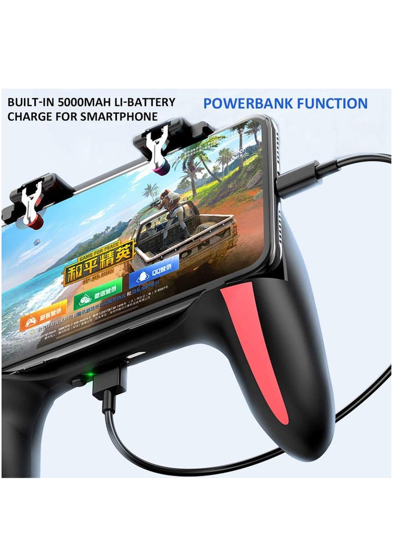 Generic - Mobile Game Controller with 5000mAh Battery & Cooling Fan, Phone Game Controller with L1R1 Triggers Joystick for PUBG/Call of Duty/Fortnite, Phone Gaming Grip Gamepad for 4.7-7" Android iOS Phone - Image 1
