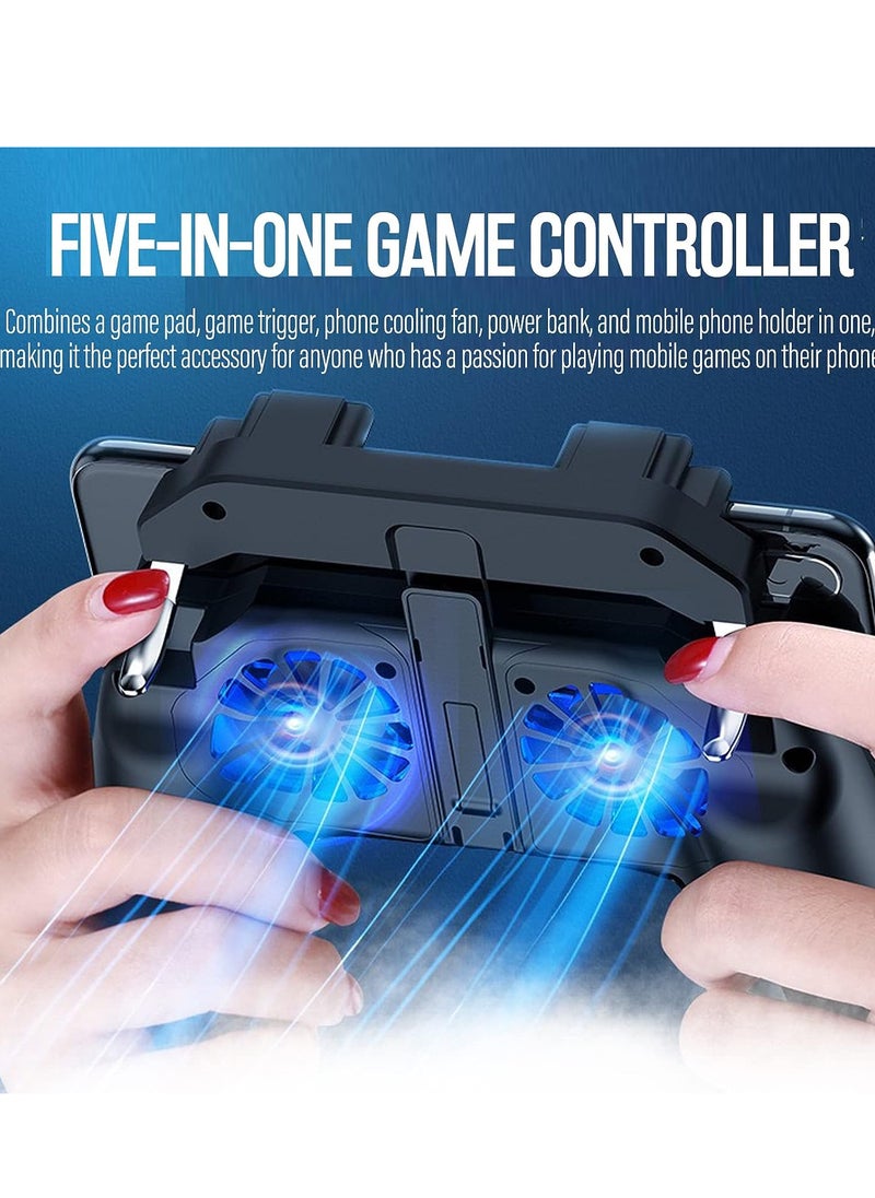 Generic - Mobile Game Controller with 5000mAh Battery & Cooling Fan, Phone Game Controller with L1R1 Triggers Joystick for PUBG/Call of Duty/Fortnite, Phone Gaming Grip Gamepad for 4.7-7" Android iOS Phone - Image 1