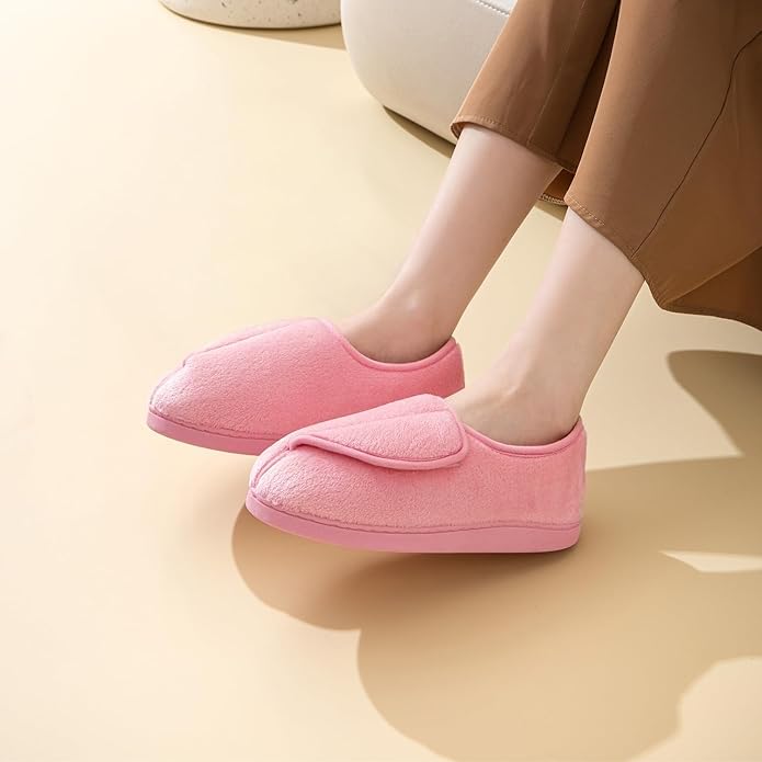 Git-up Women Diabetic Slippers Arthritis Edema Memory Foam Closed Toed Slippers, Pink, 8 D(M) US - Image 2