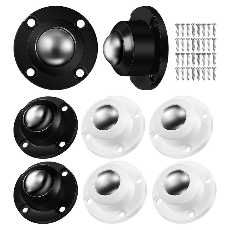 8Pcs Heavy Duty Self Adhesive Swivel Caster Wheels with Steel Balls Non Marking Furniture Rollers - Image 1