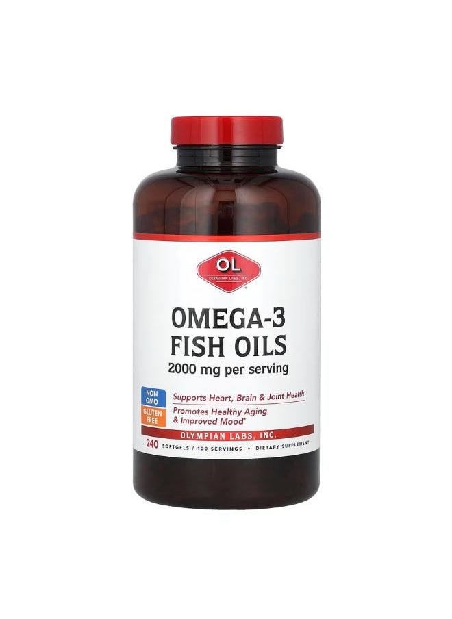Olympian Labs Omega 3 Fish Oils 2000 mg 240 Softgels 1000 mg per Softgel  - Image 1