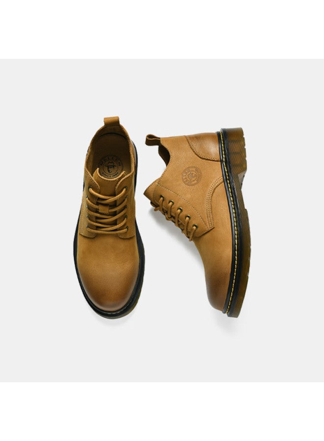 Mellen British Fashion Work Boots Trendy Martin Boots Retro Casual Men's Boots Mrd97329 Light Brown Size 41 - Image 2