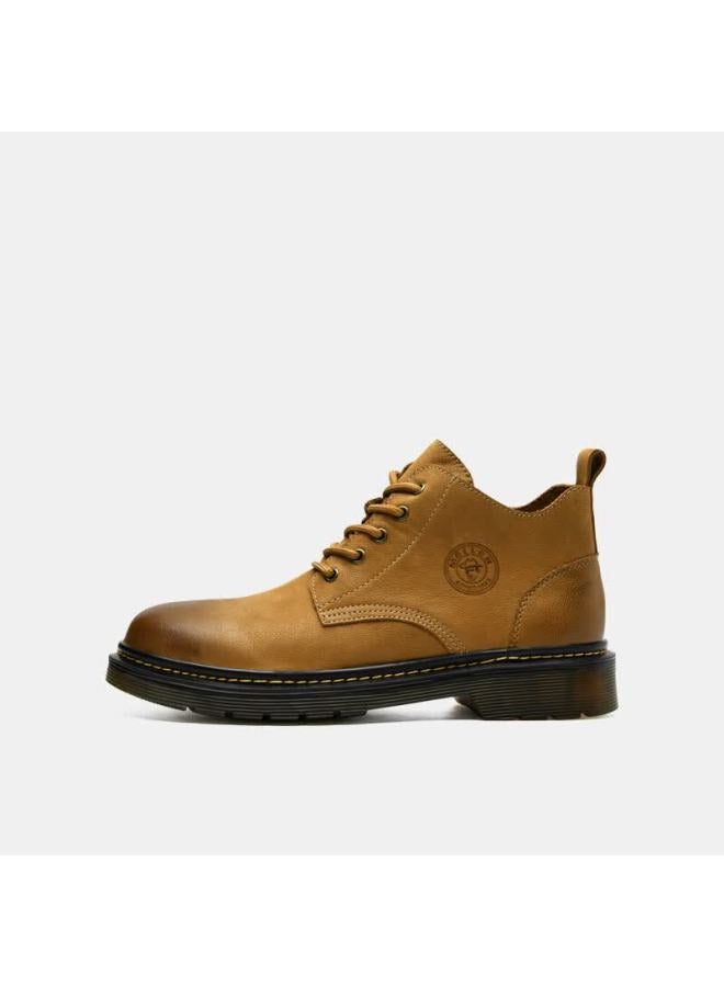 Mellen British Fashion Work Boots Trendy Martin Boots Retro Casual Men's Boots Mrd97329 Light Brown Size 41 - Image 1