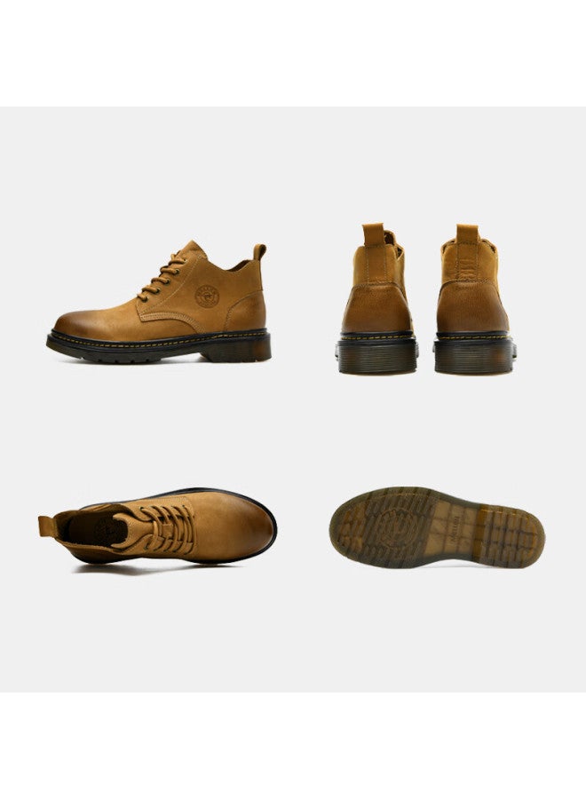 Mellen British Fashion Work Boots Trendy Martin Boots Retro Casual Men's Boots Mrd97329 Light Brown Size 41 - Image 3