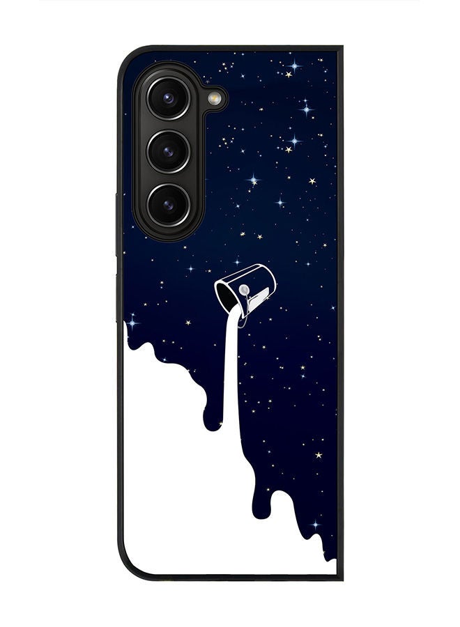 Stylizedd Rugged Black edge case for Samsung Galaxy Z Fold5, Slim fit Soft Case Flexible Rubber Edges Anti Drop TPU Gel Thin Cover -  Milky Way - Image 1