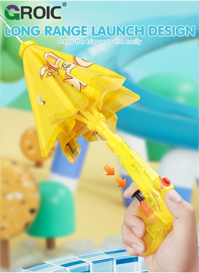 GROIC 2 Pcs 2 in 1 Water Shooter Toy with Umbrella, Kids Water Gun with Protective Umbrella Press Trigger Water Toy, Defense Nozzle Piston Design Fun Outdoor Entertainment Boys and Grils Toy  - Image 3