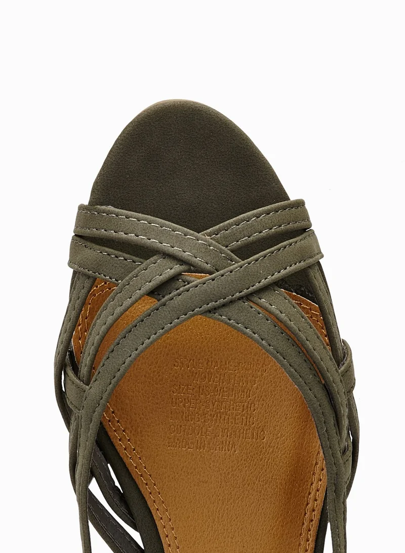 Spurr Cut Out Open Toe Ballerinas