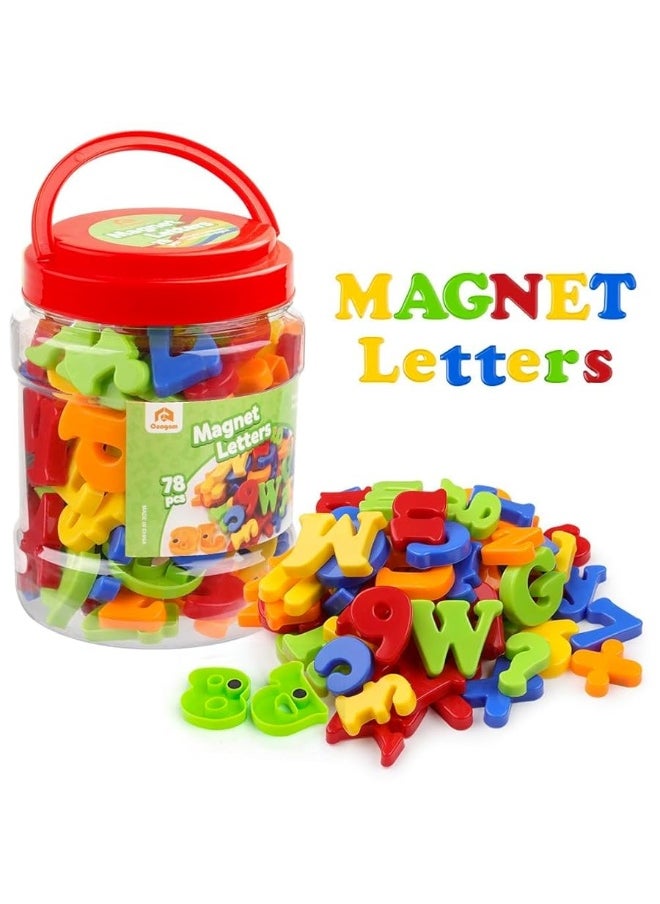 Coogam Coogam Magnetic Letters Numbers Alphabet Fridge Magnets Colorful Plastic ABC 123 Educational Toy Set Preschool Learning Spelling Counting Uppercase Lowercase Math for 3 4 5 Years Kid(78 Pcs)  - Image 2