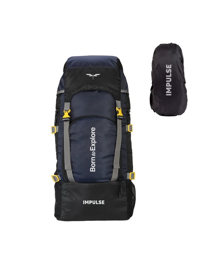 Impulse Impulse Rucksack bag 60 litres travel bag for travel backpack for hiking trekking tourist Bag for men camping Keep Discovering Light Blue with 1 year Warranty  - Image 1