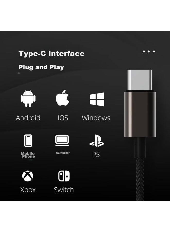 Meilan Meizu Wired Earphones With Type-c Port, In-ear Hifi Dual-unit Dynamic Micro-flat Plate Audiophile Music Earphones, Compatible With Direct-drive Audio Interface, Suitable For Android/iphone 15 - Image 5