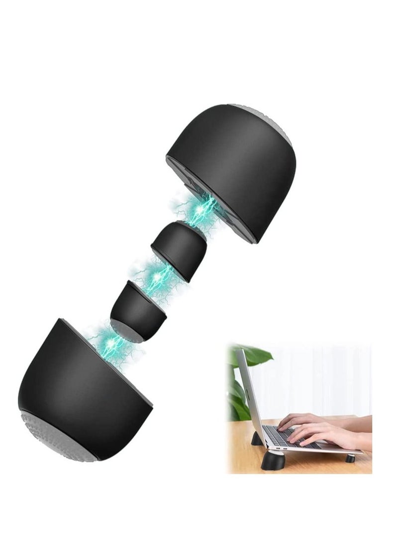 SYOSI Laptop Cooling Pad Laptop Cooling Stand Small Universal Invisible Cooler Ball Portable Magnetic Tilting Holder Foot for MacBook Computer Notebook Keyboard and Tablet PC Black  - Image 1