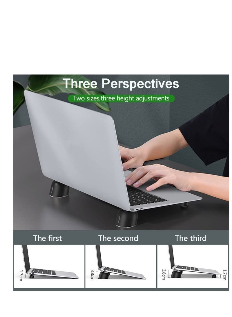 SYOSI Laptop Cooling Pad Laptop Cooling Stand Small Universal Invisible Cooler Ball Portable Magnetic Tilting Holder Foot for MacBook Computer Notebook Keyboard and Tablet PC Black  - Image 3