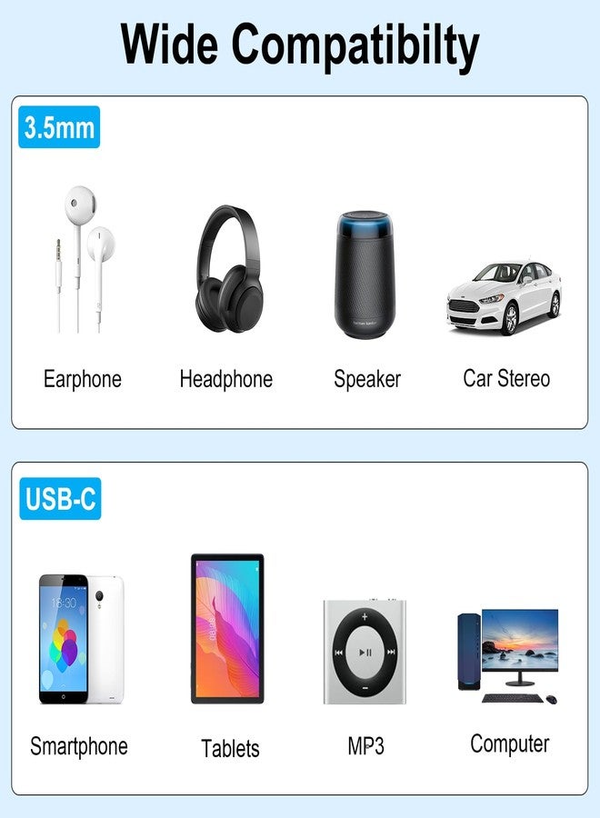 Poyiccot USB C to 3.5mm Splitter Cable, 4-in-1 USB Type C to 3.5mm TRS Multi Audio Headphone Stereo Cable Compatible with Headphone,Galaxy, MacBook, 30cm/1ft - Image 5