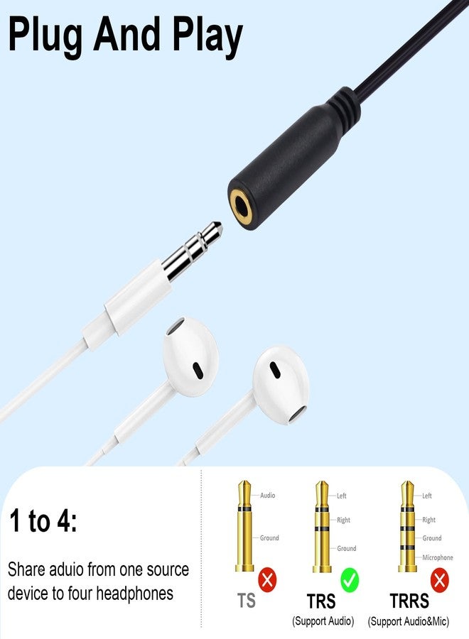 Poyiccot USB C to 3.5mm Splitter Cable, 4-in-1 USB Type C to 3.5mm TRS Multi Audio Headphone Stereo Cable Compatible with Headphone,Galaxy, MacBook, 30cm/1ft - Image 4