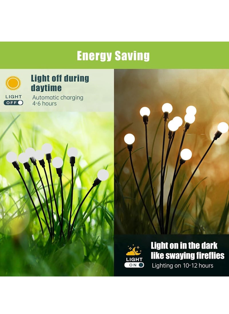 Waterproof LED Solar Outdoor Swaying Lights Solar Garden Lights Firefly Lights Solar Outdoor For Yard Patio Pathway Decorative