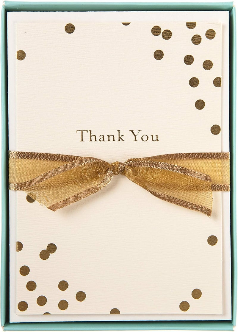 Graphique Box of Thank You Cards, Confetti - Includes 10 Cards with Matching Envelopes and Storage Box, Cute Stationery Made of Durable Heavy Cardstock, Cards Measure 3.25" x 4.75" - Image 1