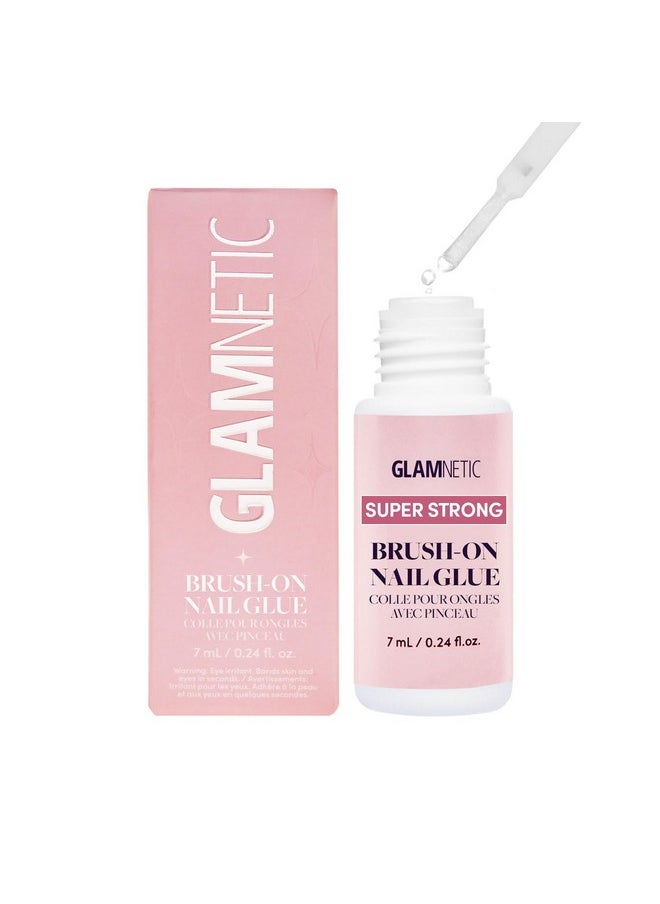 Glamnetic - Super Strong Brush On Nail Glue | Brush Tip Applicator, Mess Free, Travel Friendly, Vegan | Durable & Long-Lasting | .24 Fl. Oz. - Image 1