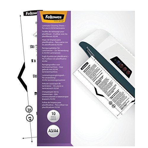 Fellowes Laminator Cleaning Sheets, 10 Pack, 8.5 x 11 in - Image 1