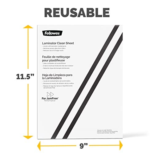 Fellowes Laminator Cleaning Sheets, 10 Pack, 8.5 x 11 in - Image 3