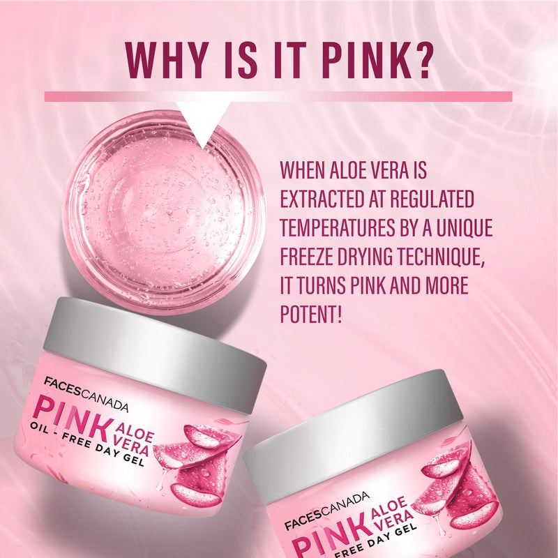 FACESCANADA Pink Aloe Vera Oil Free Day Gel | Lightweight Moisturizer for Hydration & Glow | with Hyaluronic Acid & Niacinamide | Non Greasy Gel Cream for Soft, Fresh Skin | 1.76 Oz (50g) - Image 5