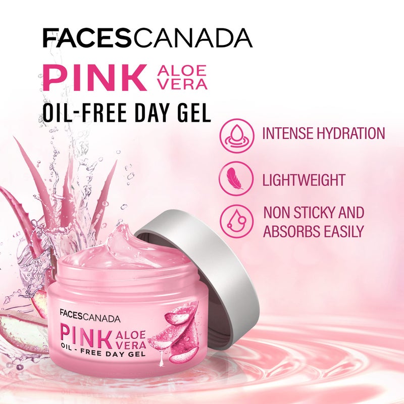 FACESCANADA Pink Aloe Vera Oil Free Day Gel | Lightweight Moisturizer for Hydration & Glow | with Hyaluronic Acid & Niacinamide | Non Greasy Gel Cream for Soft, Fresh Skin | 1.76 Oz (50g) - Image 4