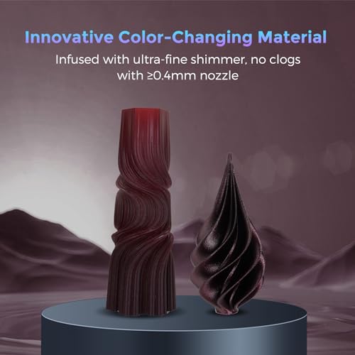 FLASHFORGE PLA Filament 1.75mm +/- 0.02mm Marsala, Color Changeable 3D Printer Filament 1kg (2.2lbs), Chameleon 3D Printing Filament Changing Colors with Light and Angle - Image 4