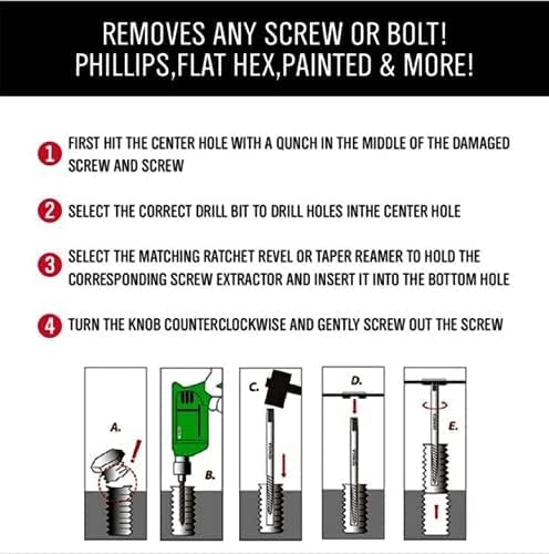 NityaEcommerce nitya 6 Pcs Broken Bolt Extractor Kit Pipe Screw Extractor Set Damaged Bolt Water Pipe Remover Set for 18 to 1 inch Thread Broken Stud Screw Bolt Easy Back Out - Image 4