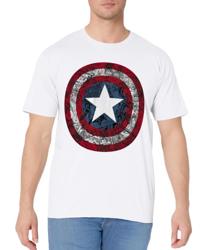 MARVEL تي شيرت مارفل كابتن أمريكا درع المنتقمون كوميك C1 - Image 2