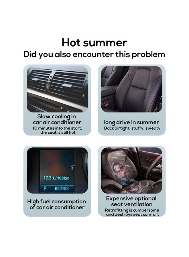 Car Seat Fan,Portable USB Car Seat Cooling Fan,3-Speed Strong Wind Belt Elastic Belt and Powerful Silent Electric Car Fan,for All Car Jeep Van RV Trucks - Image 3