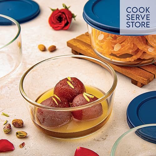 La Opala Cook Serve Store 100% Borosilicate Glass Storage Container | Simply Store with Silicon Lid | Round 475 ml | Microwave & Oven Proof | Dishwasher & Freezer Proof | Durable | Transparent - Image 3