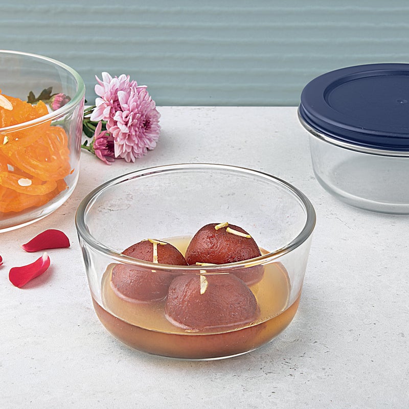 La Opala Cook Serve Store 100% Borosilicate Glass Storage Container | Simply Store with Silicon Lid | Round 475 ml | Microwave & Oven Proof | Dishwasher & Freezer Proof | Durable | Transparent - Image 5