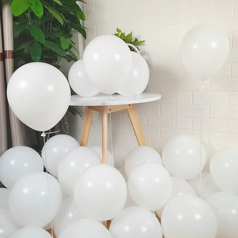 atorakushon Latex White Color Super Quality Rubber Balloons 10" Christmas Xmas Balloon Best For Theme Party Decoration Birthday Wedding Anniversary Office Party Purpose Opening Ceremony Pack of 25 - Image 1