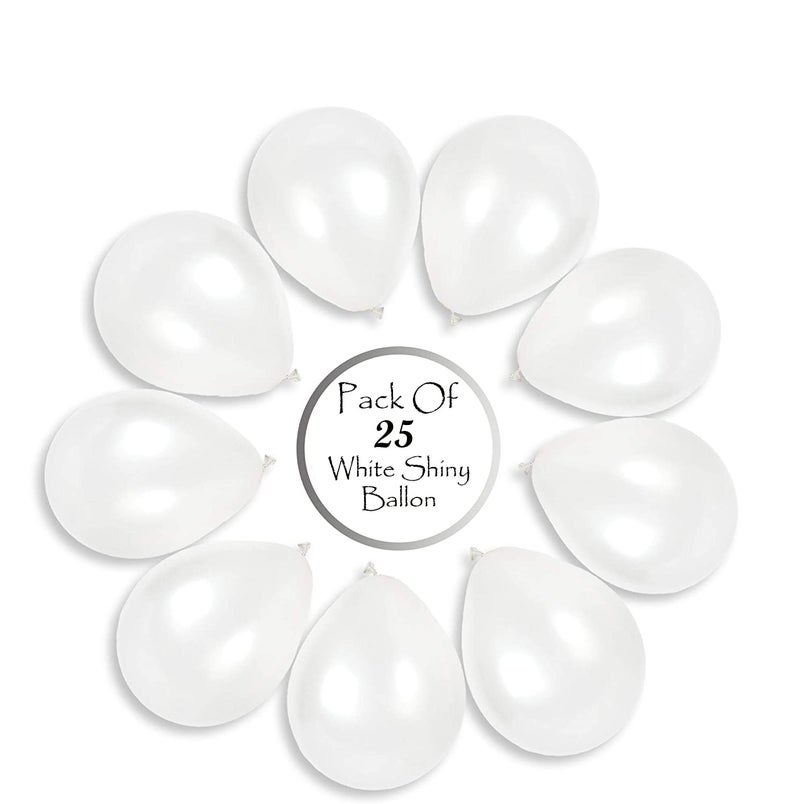 atorakushon Latex White Color Super Quality Rubber Balloons 10" Christmas Xmas Balloon Best For Theme Party Decoration Birthday Wedding Anniversary Office Party Purpose Opening Ceremony Pack of 25 - Image 2