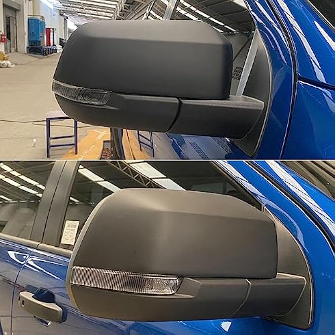 ريحني لفورد رينجر T9 20232025 ملحقات غطاء مرآة الجناح لرينجر وايلدتراك رابتور بلاتينوم XLT XL تريمور واقي مرآة جانبية واقي باب واقي أسود غير لاك 2 قطعة - Image 3