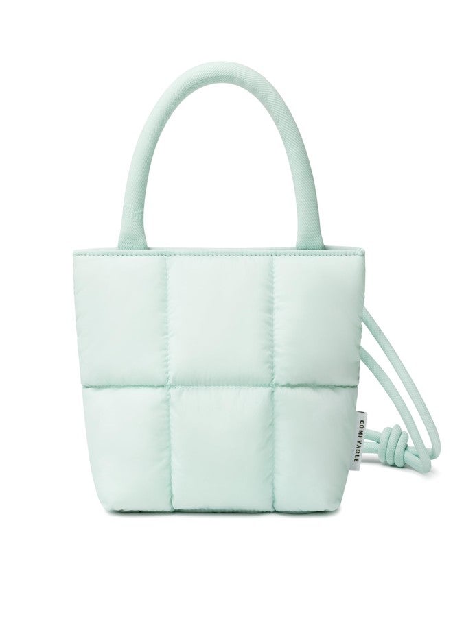 كومفيابل حقيبة كروس بودي مبطنة ومريحة للنساء، حقيبة كروس بودي منتفخة، حقيبة يد صغيرة بمقبض علوي، حقيبة يد خفيفة الوزن بحزام قابل للتعديل، أزرق - Image 1