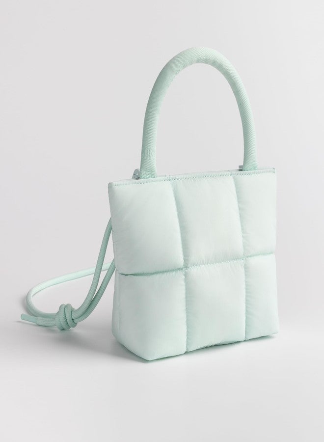 كومفيابل حقيبة كروس بودي مبطنة ومريحة للنساء، حقيبة كروس بودي منتفخة، حقيبة يد صغيرة بمقبض علوي، حقيبة يد خفيفة الوزن بحزام قابل للتعديل، أزرق - Image 3