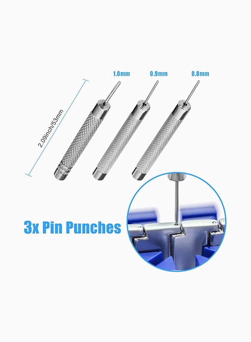 SYOSI Generic Watch Repair Kit, Watch Band Strap Link Pin Remover Removal Adjustable Tool, Spring Bar Tool Kit with Watch Straps - Image 4