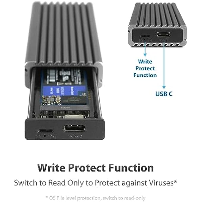 rayihni M.2 NVME SSD TO USB 3.1 GEN 2 TYPE C ENCLOSURE WITH C TO C CABLE, SPACE GRAY COLOR, ID5 (NST-205C3-SG) - Image 3