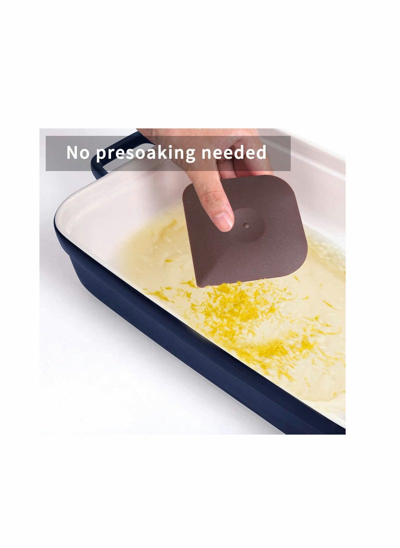 Generic - Pan Scrapers Dish Scraper Tool Set, Cast iron Cleaner Food Polycarbonate Plastic Pot Scraper, Iron Skillet Scrubber for Cleaning Grease, Kitchen Scrapper (3Pack Brown) - Image 1
