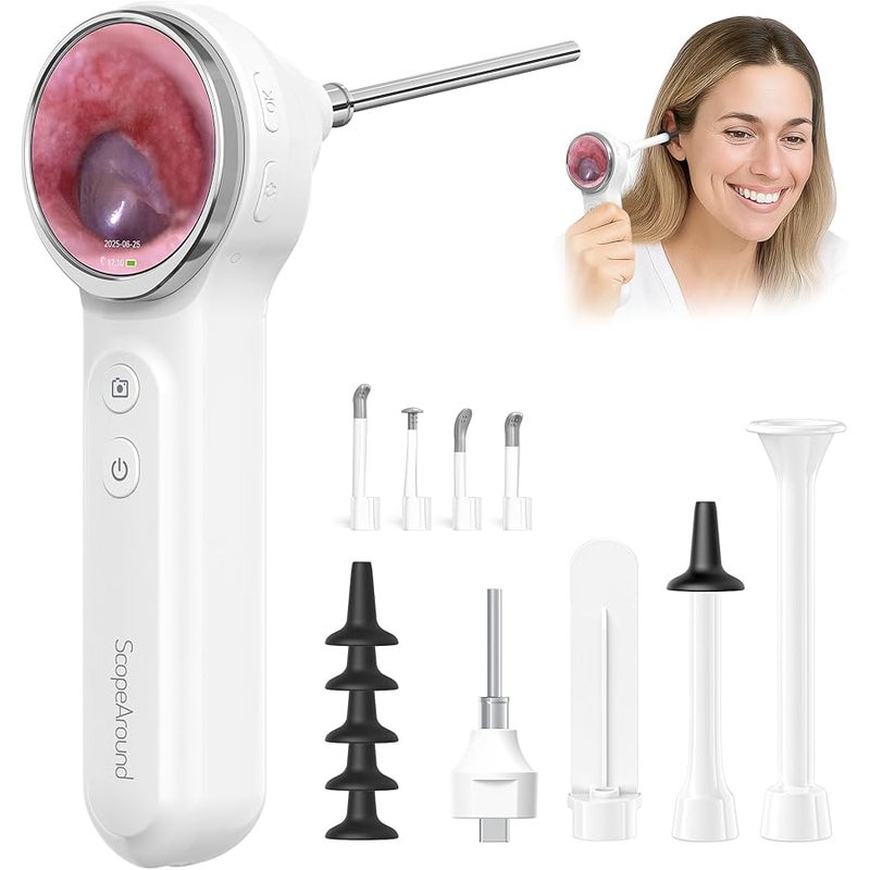 ScopeAround Otoscope, 720PHD Ear Scope Set, Digital Otoscope w/1.85in IPS Screen, Ear Wax Removal Tool Camera, Video Otoscope Ear Camera with 6 LED Lights, Compatible with Android/iPhone - Image 1