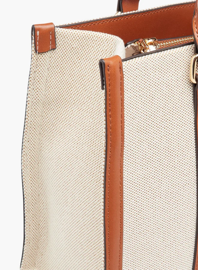 Celeste Textured Tote Bag with Zip Closure and Detachable Strap