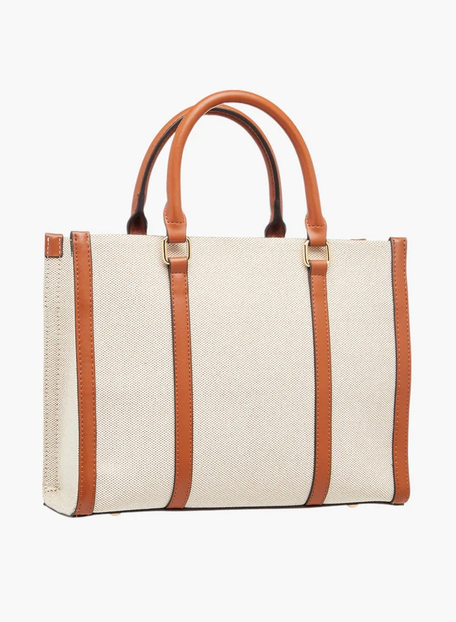 Celeste Textured Tote Bag with Zip Closure and Detachable Strap